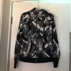 Lululemon Black/white Zip Hoodie Size 8